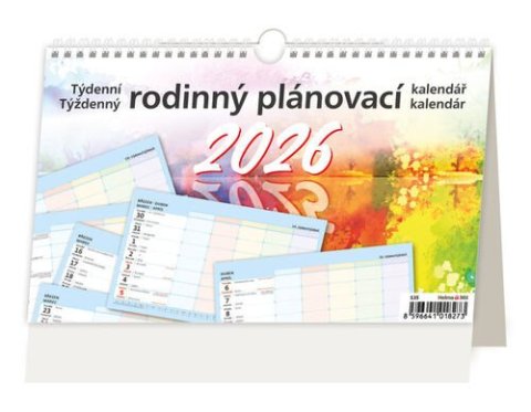 neuveden: Kalendář stolní 2026 - Týdenní rodinný plánovací