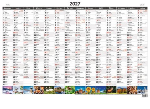 : Kalendář nástěnný 2027 - Plánovací roční mapa A1 obrázková