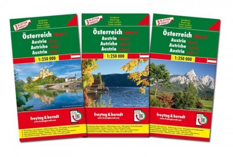 neuveden: OESET Rakousko 1:250 000 set - 3 mapy