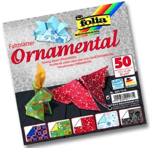 neuveden: Papíry na origami 15x15cm, 50 listů, ornamental