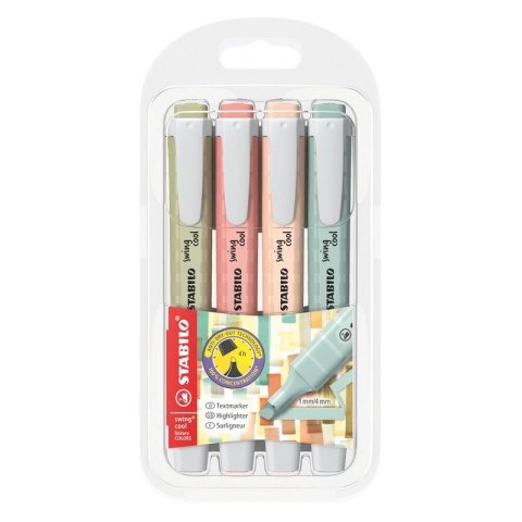 neuveden: Zvýrazňovač STABILO swing cool NatureCOLORS - sada 4 ks