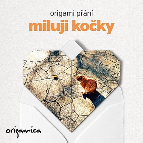 neuveden: Origami přání - Miluji kočky (zrzeček)