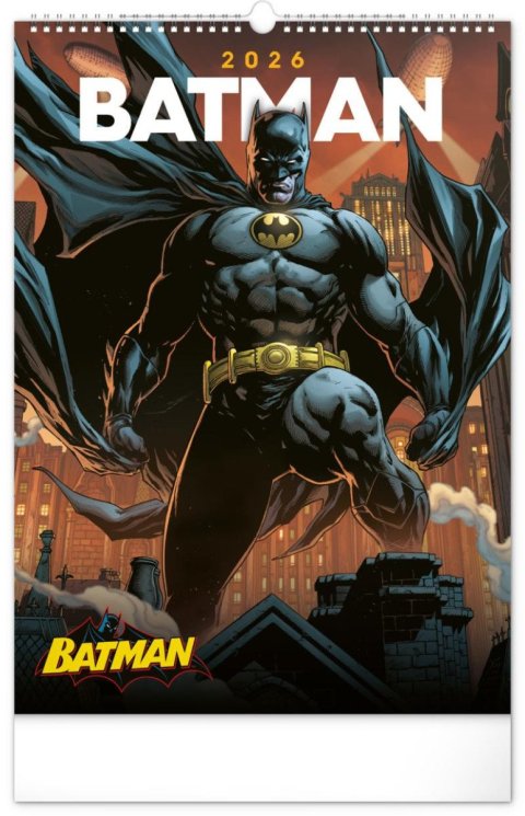 neuveden: Kalendář 2026 nástěnný: Batman Dark, 33 x 46 cm