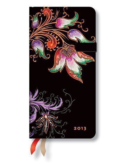 neuveden: Zápisník - Floral Cascade Ebony Midi Wrap, midi 120x170
