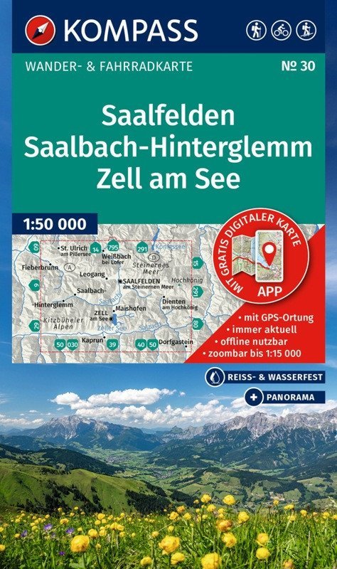 : Saalfelden, Saalbach-Hinterglemm, Zell am See 1:50 000 / turistická mapa KO