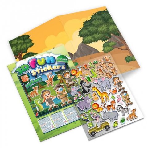 neuveden: Veselé safari s 3D samolepkami neuveden: Veselé safari s 3D samolepkami