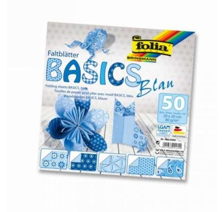 neuveden: Folia Origami papíry na skládání 10 x 10 cm - modré 80 g