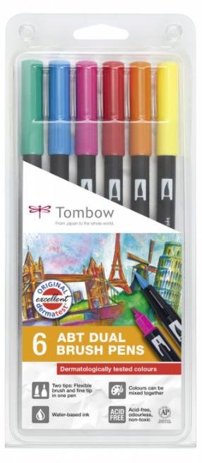 neuveden: Tombow Oboustranný štětcový fix ABT - Dermatologicaly 6 ks