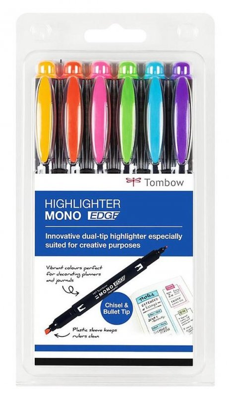 neuveden: Tombow Zvýrazňovač MONO edge - sada 6 ks