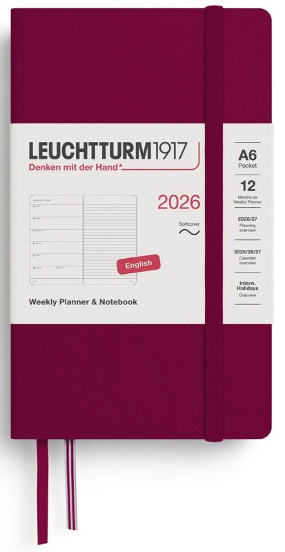 neuveden: Weekly Planner & Notebook 2026 Pocket (A6) Port Red neuveden: Weekly Planner & Notebook 2026 Pocket (A6) Port Red