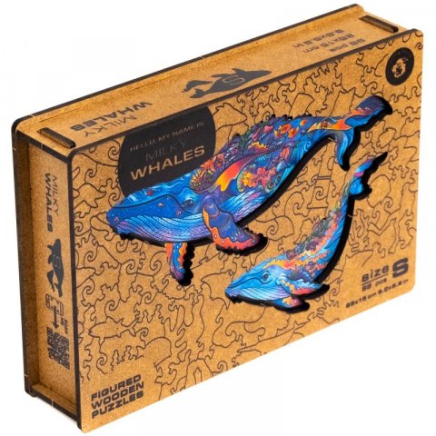 neuveden: Unidragon dřevěné puzzle - Velryby velikost S neuveden: Unidragon dřevěné puzzle - Velryby velikost S
