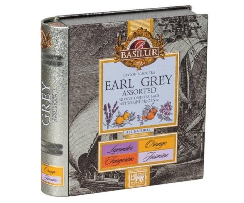 neuveden: BASILUR Earl Grey Book Assorted plech 32x2g