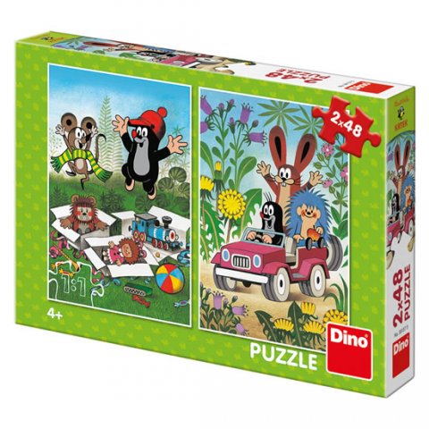 neuveden: Puzzle Krtek se raduje 2x48 dílků