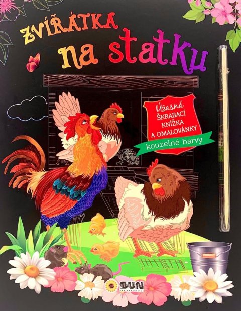 neuveden: Zvířátka na statku - Úžasná škrábací knížka a omalovánky