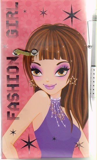neuveden: Fashion Girl - Deník s perem (bruneta)