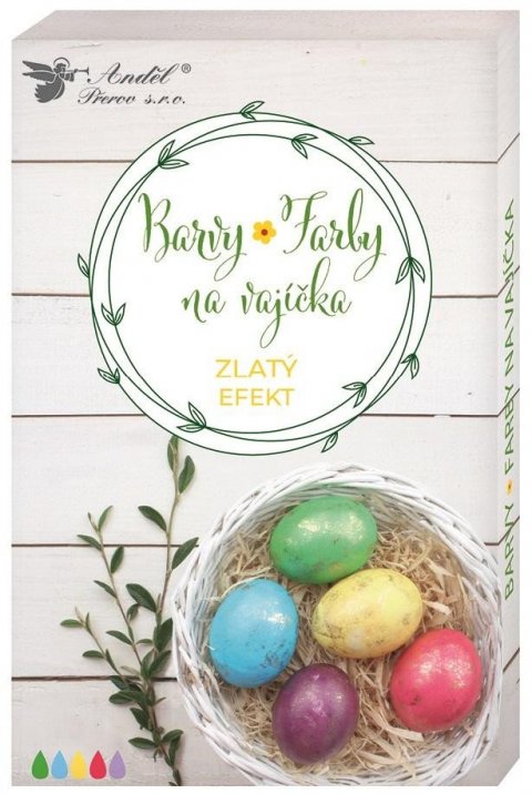 neuveden: Barvy na vajíčka gelové se zlatým efektem, 5ks, rukavice neuveden: Barvy na vajíčka gelové se zlatým efektem, 5ks, rukavice