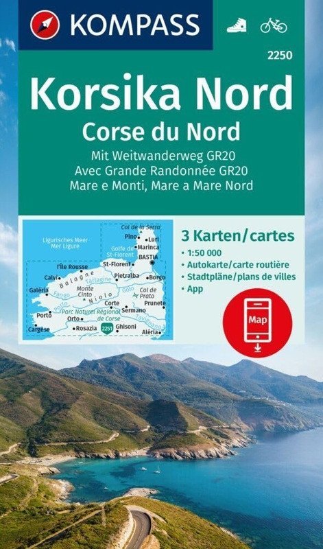 : Korsika Nord, Corse du Nord, Weitwanderweg GR20 1:50 000 / sada 3 turistick