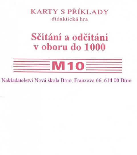 Rosecká Zdena: Sada kartiček M10 - sčítání a odčítání v oboru do 1000 Rosecká Zdena: Sada kartiček M10 - sčítání a odčítání v oboru do 1000