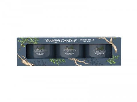 neuveden: YANKEE CANDLE Bayside Cedar svíčka votivní 3ks sada