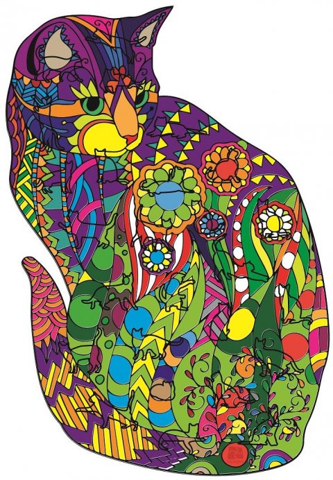 neuveden: NiXiM Mandala art puzzle - Kočka