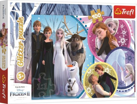 neuveden: Trefl Puzzle Frozen 2 - V záři lásky / 100 dílků Třpytivé