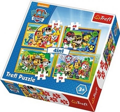 neuveden: Trefl Puzzle Tlapková patrola - Vždy včas 4v1