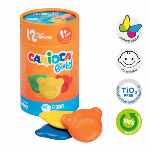 neuveden: Carioca voskovky Baby Teddy - 12 ks