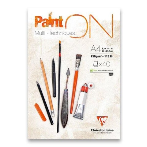neuveden: Clairefontaine Blok Paint On White A4, 40 listů, 250 g