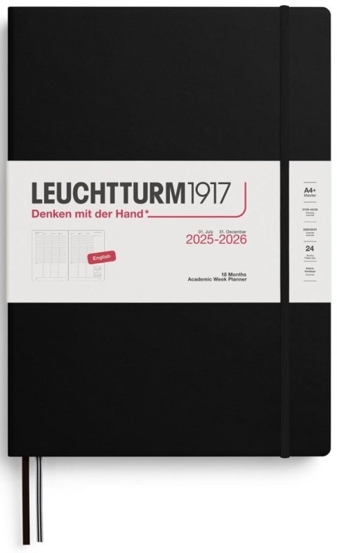 neuveden: Academic Week Planner 2026 Master (A4+) 18 Months Black