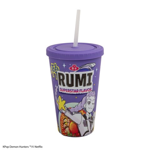 : KPop Demon Hunters Hrnek s brčkem - Rumi Superstar Flavor 475 ml