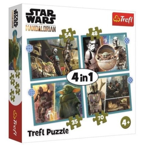 neuveden: Puzzle Star Wars: Mandalorian 4v1 (35, 48, 54, 70 dílků)
