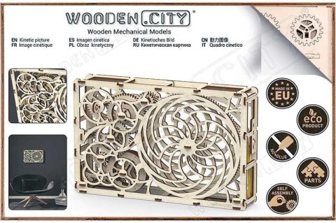 neuveden: Wooden City Puzzle 3D Kinetický obraz, dřevěné
