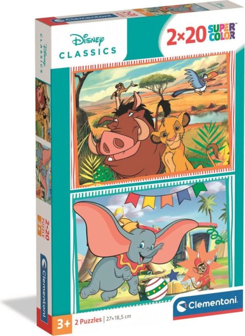 -: Puzzle Pohádky Lví král a Dumbo 2x20 dílků