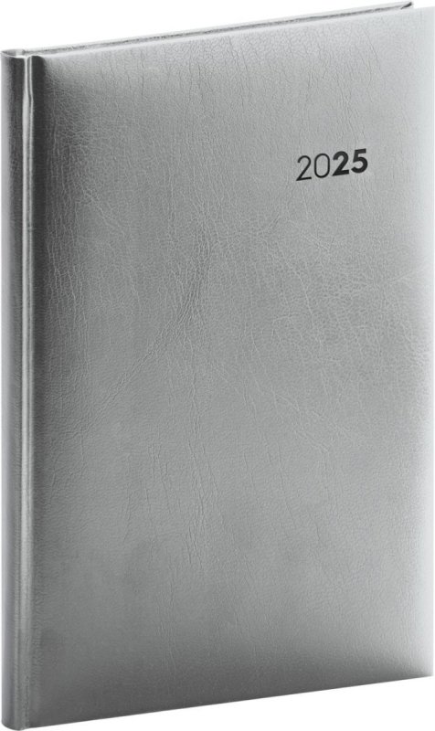 neuveden: Diář 2025: Balacron - stříbrný, týdenní, 18 × 25 cm neuveden: Diář 2025: Balacron - stříbrný, týdenní, 18 × 25 cm