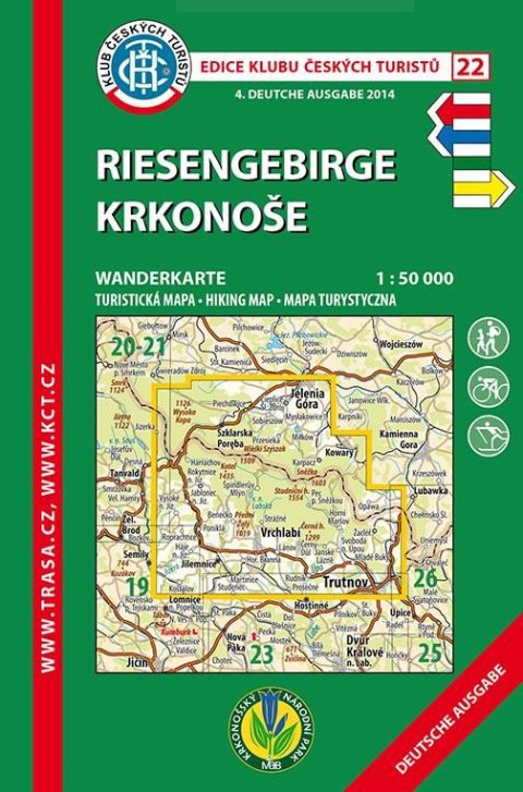 neuveden: KČT 22 Riesengebirge, Krkonoše 1:50 000 / turistická mapa - německy (2018) neuveden: KČT 22 Riesengebirge, Krkonoše 1:50 000 / turistická mapa - německy (2018)