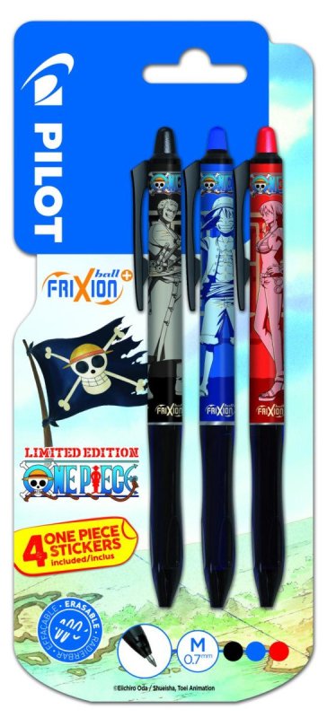 neuveden: PILOT FriXion Ball Plus One Piece + samolepky, BL, černá, červená, modrá