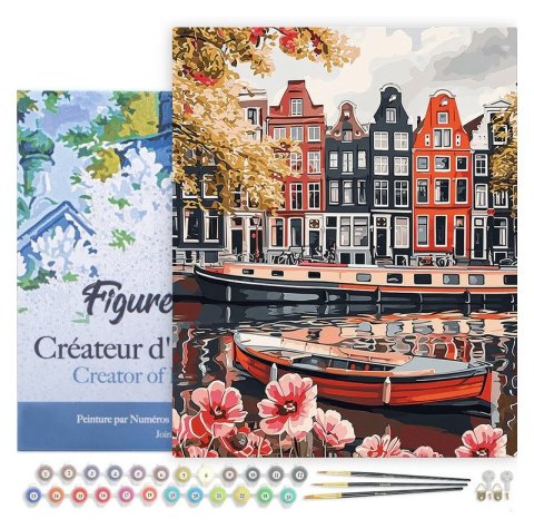 : Malování podle čísel - Průplav V Amsterodamu na rámu 40x50cm