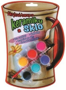neuveden: Akrylové barvy na keramiku a sklo 6 ks neuveden: Akrylové barvy na keramiku a sklo 6 ks