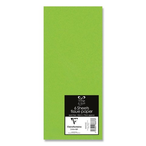 neuveden: CLAIREFONTAINE hedvábný papír - zelený, 6 ks, 50x70 cm