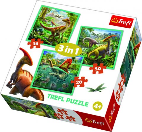 neuveden: Trefl Puzzle Neobyčejný svět dinosaurů 3v1 (20,36,50 dílků) neuveden: Trefl Puzzle Neobyčejný svět dinosaurů 3v1 (20,36,50 dílků)