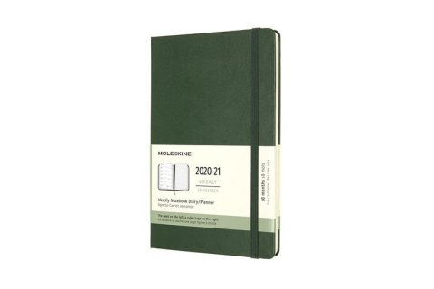 neuveden: Moleskine: Plánovací zápisník 2020-2021 tvrdý zelený L