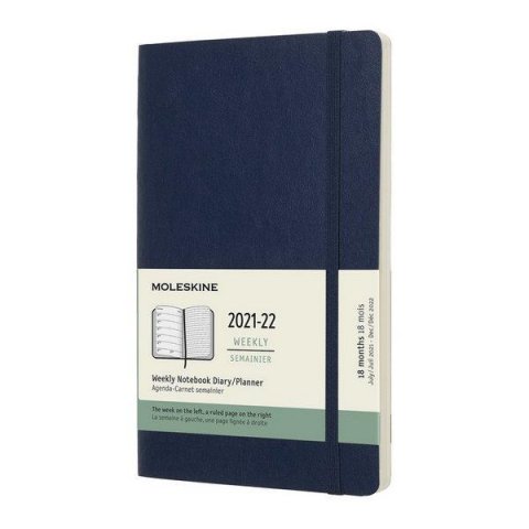 neuveden: Moleskine Zápisník plánovací 2021-2022 modrý L, měkký