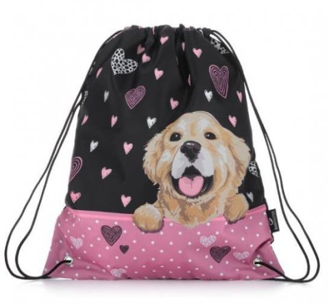 neuveden: Bagmaster Školní vak na přezůvky SHOES ALFA 21 A BLACK/PINK