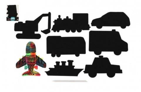 neuveden: Škrabací obrázek Dopravní prostředky/8 ks