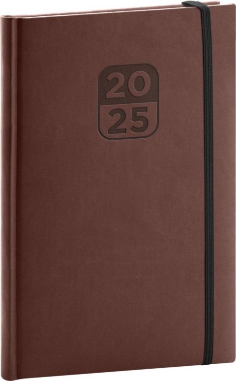 neuveden: Diář 2025: Aprint Top - hnědý, týdenní, 15 × 21 cm neuveden: Diář 2025: Aprint Top - hnědý, týdenní, 15 × 21 cm