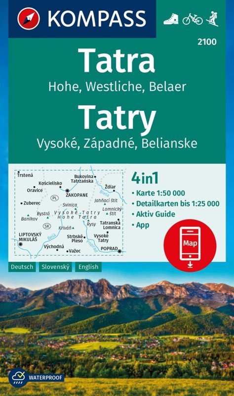 : Vysoké, Západní a Belianské Tatry 1:50 000 / turistická mapa KOMPASS 2100