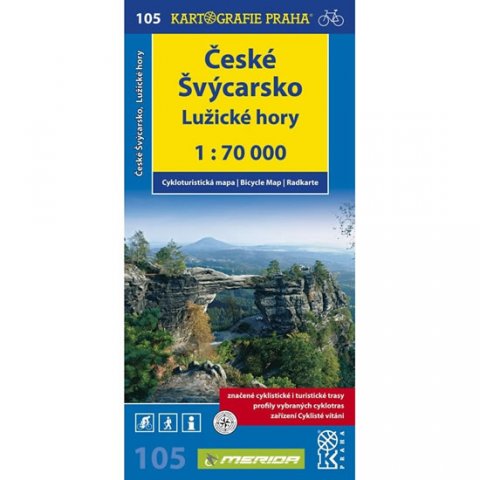 neuveden: 1: 70T(105)-České Švýcarsko, Lužické hory (cyklomapa)
