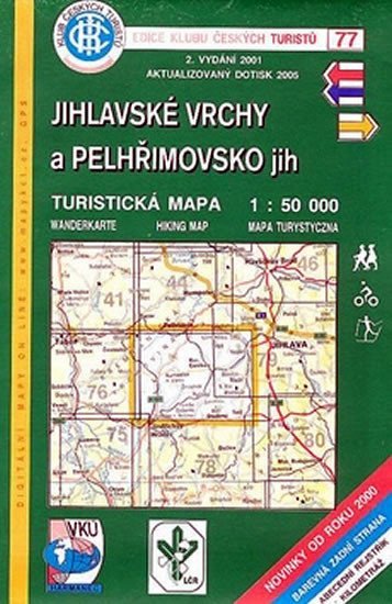 neuveden: Jihlavské vrchy a Pelhřimovsko jih 1:50 000 - Turistická mapa - edice Klub 