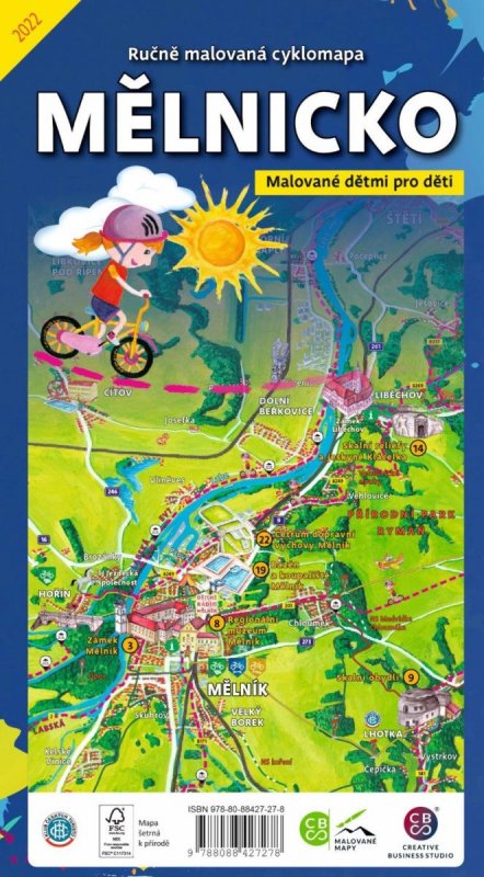 neuveden: Mělnicko dětem - Ručně malovaná cyklomapa neuveden: Mělnicko dětem - Ručně malovaná cyklomapa