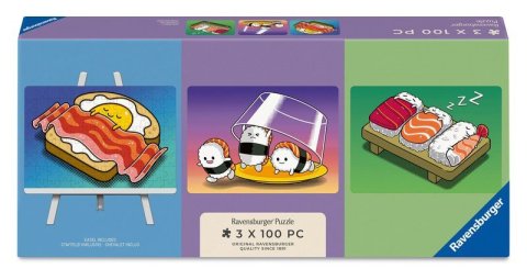 : Puzzle se stojánkem: Denní menu 3x100 dílků